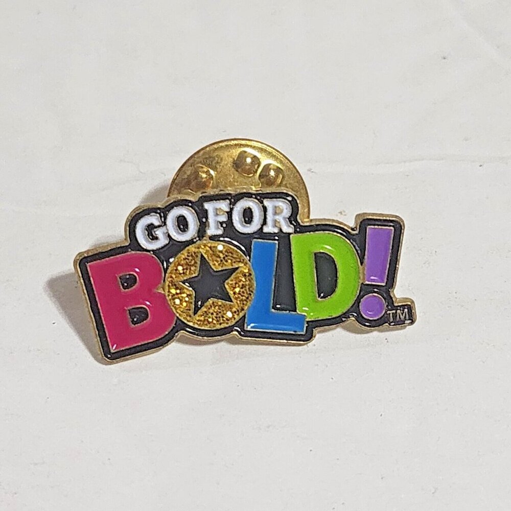 Girl Scouts Go For Bold Gold Star multicolor enamel pin miniature 1"